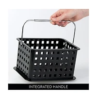 iDesign Small Stackable Shower Caddy Basket, Set of 3, Black, Made in Usa