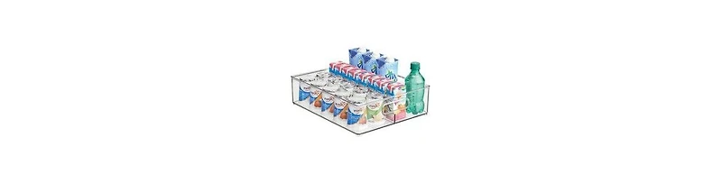 iDesign Divided Storage Bin for Fridge or Pantry, Clear, Made in Usa