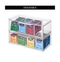 iDesign Stackable 4-Section Tea Storage Drawer for Countertop - Clear
