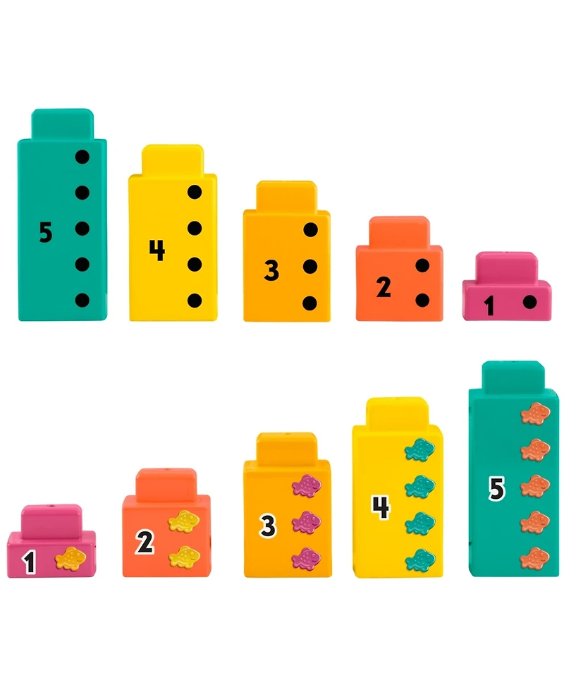 Fisher Price Adding Alligator Educational Toy Stacking Blocks, 10 pieces