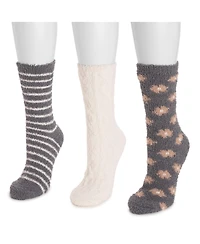 Muk Luks Women's Cozy Crew Sock 3 Pack