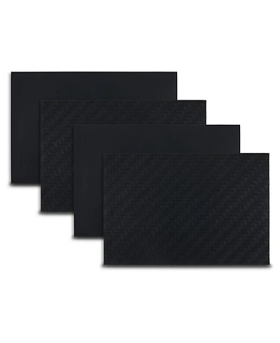 Dainty Home Lausanne Reversible Premium Faux Leather 12" x 18" Rectangular Placemats Set of 4