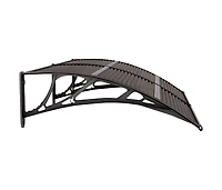Door Canopy Black Polycarbonate, Abs, Aluminum 59.1x29.5 in