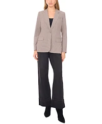 1.state Women's Peak Lapel Button Front Small Check Blazer