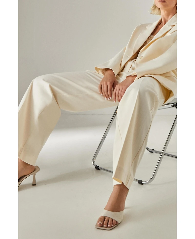 Nasty Gal Women's Twill Buckle Tailored Pants