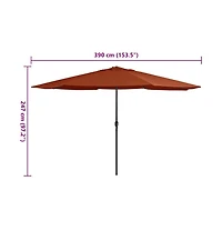 vidaXL Garden Parasol Terracotta Polyester, Metal Large