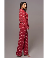 Jluxlabel Red Home For The Holidays Adult Pajama Set