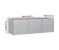 vidaXL Garden Raised Bed Silver Galvanized Steel Large Garden Raised Bed