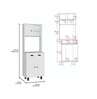 Tuhome Salen Kitchen Pantry White Mdf