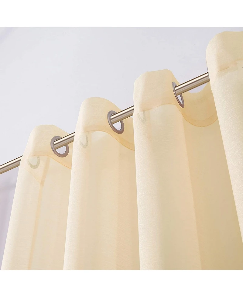 Dainty Home Malibu Linen Look Sheer Grommet Window Panel, 110" x 84"