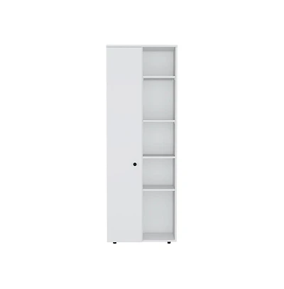 Tuhome Hoyt Multistorage Kitchen Pantry White Mdf