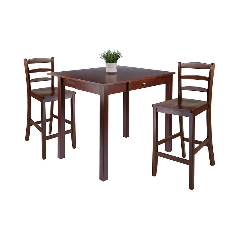 Winsome Wood Perrone 3pc High Table with Ladder Back Chair