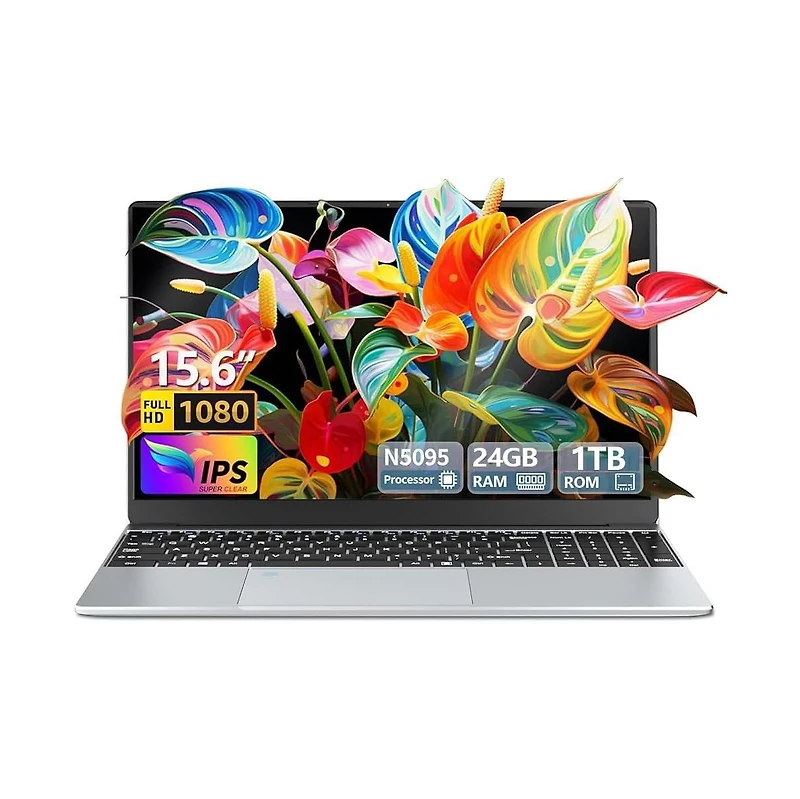 Kuu 15.6 Inch Laptop, Gaming Laptop, Laptops 24GB 1TB Ssd, Lap top Computer N5095, Traditional Laptops Computers 180 Angle Opening, Lap top Fingerprin