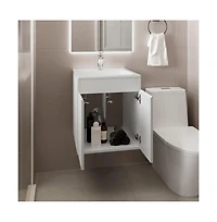 Tuhome Bathroom Vanity Meka 45 White Mdf