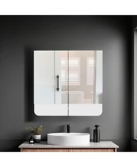 Fm Furniture Patience Medicine Cabinet, two swing doors, three spacious shelves, modern and minimalist design, White