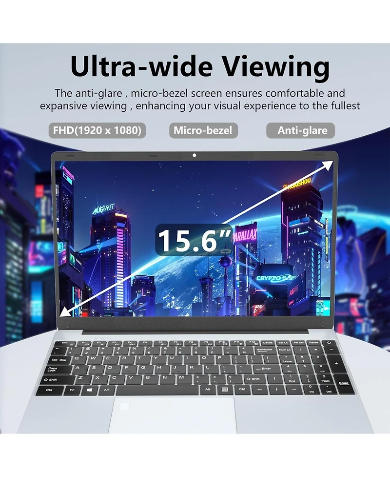 Kuu Laptop Computer, 16GB DDR4 512GB Ssd,Core N95, 15.6" Fhd Ips, 2.4G/5G WiFi, Webcam, Cooling Fan, Fingerprint Unlock, Backlit Keyboard