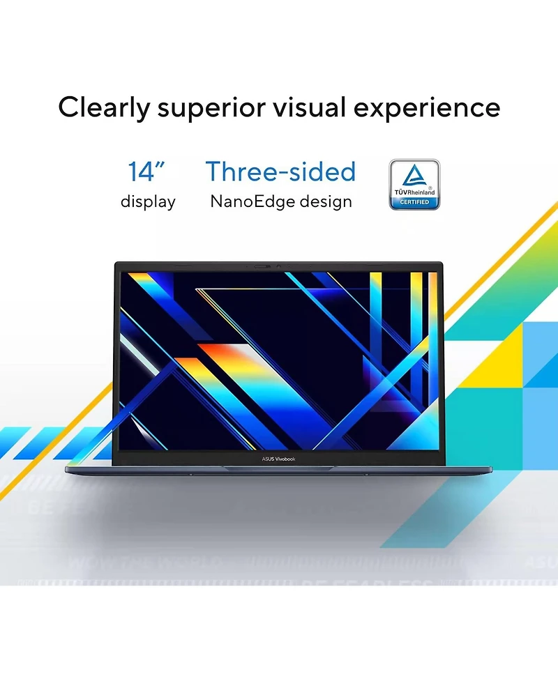 Kuu Vivobook Laptop 2025 Ultra Portable Business Computer, 14" Fhd Display, 16GB Ram, 1TB Storage (512GB Ssd + 500GB Ext), 6-Core Intel i3-1315U,