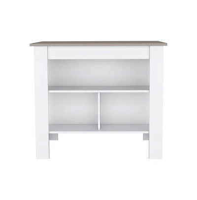 Tuhome Cortes Kitchen Island White - Taupe Mdf