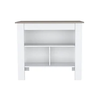 Tuhome Cortes Kitchen Island White - Taupe Mdf