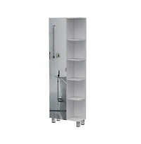 Tuhome Urano Mirror Linen Cabinet White Mdf