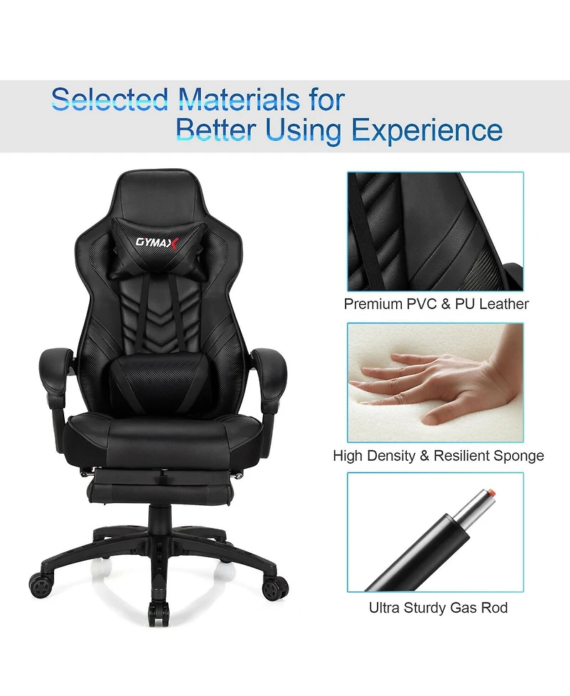 Gymax Office Computer Desk Chair Gaming Adjustable Swivel w/Footrest