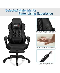 Gymax Office Computer Desk Chair Gaming Adjustable Swivel w/Footrest