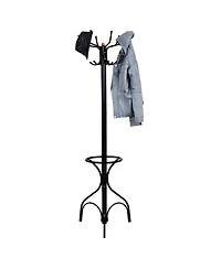 Costway Metal Coat Hat Rack Organizer Clothes Hanger Hooks Tree Stand Umbrella Holder