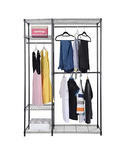 Costway 48''x18''x71'' Closet Organizer Garment Rack Portable Clothes Hanger Home Shelf