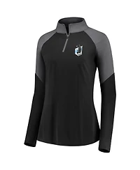 Fanatics Women's Black Minnesota United Fc Interlock Quarter-Zip Pullover Sweatshirt