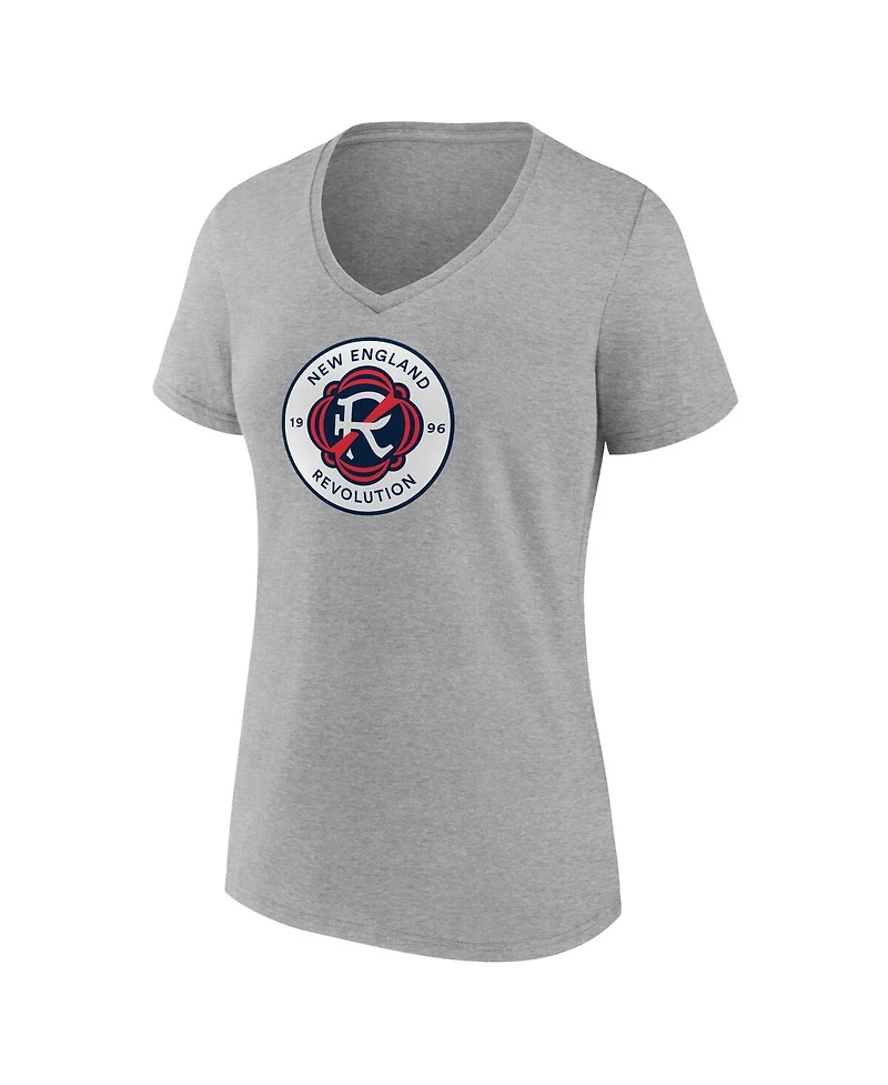 Fanatics Women's Steel New England Revolution Logo V-Neck T-Shirt