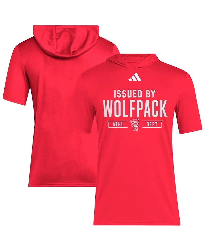 Adidas Men's Red Nc State Wolfpack 2025 Areoready Sideline Training Hooded T-Shirt