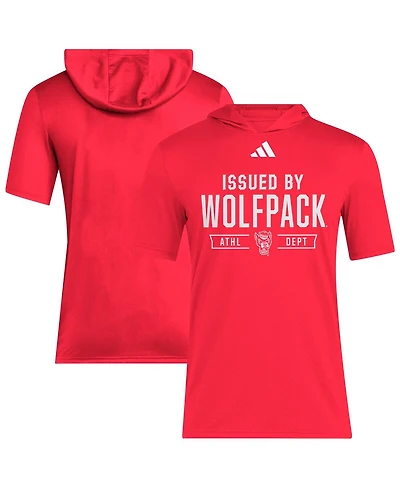 Adidas Men's Red Nc State Wolfpack 2025 Areoready Sideline Training Hooded T-Shirt