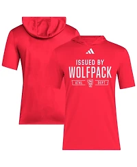 Adidas Men's Red Nc State Wolfpack 2025 Areoready Sideline Training Hooded T-Shirt