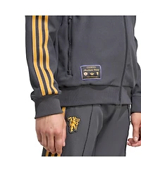 Adidas Men's Gray Manchester United Terrace Icons Full-Zip Track Jacket