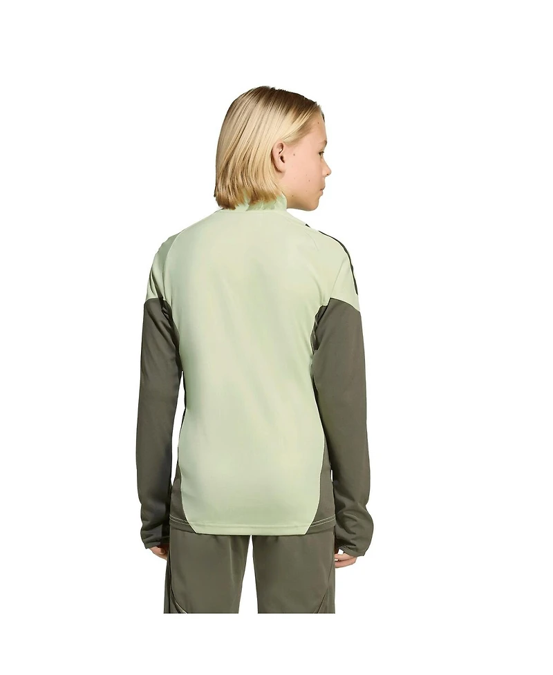 Adidas Big Boys and Girls Green Real Madrid 2025/26 Training Aeroready Quarter-Zip Pullover Sweatshirt