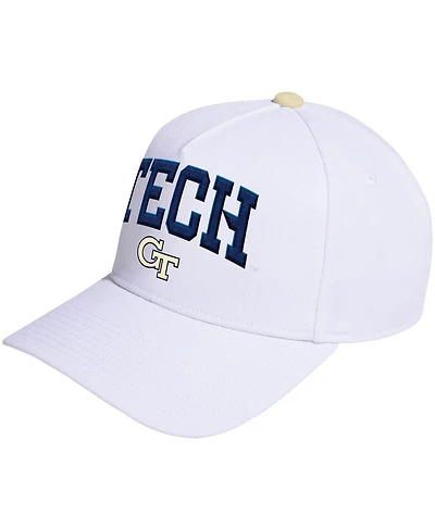 Adidas Men's and Women's White Georgia Tech Yellow Jackets Locker Room A-Frame Adjustable Hat