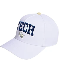 Adidas Men's and Women's White Georgia Tech Yellow Jackets Locker Room A-Frame Adjustable Hat