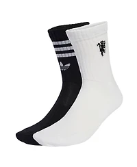 Adidas Men's and Women's White/Black Manchester United Two-Pack Crew Socks Set