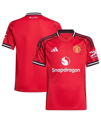 Adidas Big Boys and Girls Red Manchester United Home 2025/26 Replica Jersey