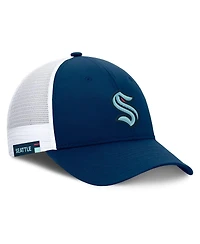 Fanatics Men's Deep Sea Blue/White Seattle Kraken Authentic Pro Simple Rink Trucker Adjustable Hat