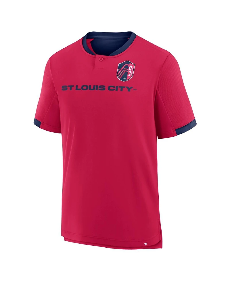 Fanatics Men's Red St. Louis City Sc Stoppage Time Striker T-Shirt