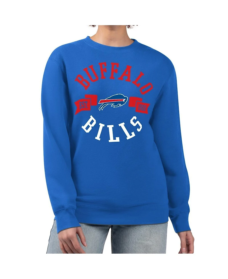 G-iii 4Her by Carl Banks Women's Royal Buffalo Bills Large Team Graphic Fleece Pullover Sweatshirt