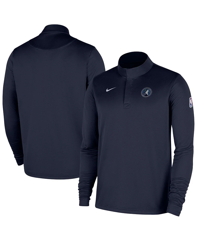 Nike Men's Navy Minnesota Timberwolves 2025/26 Authentic Coaches Quarter-Zip Pullover Jacket