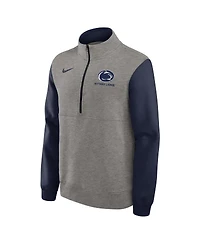 Nike Men's Heather Gray/Navy Penn State Nittany Lions Club Fleece Half-Zip Pullover Sweatshirt