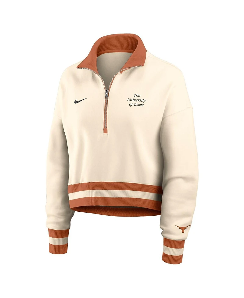 Nike Women's Tan Texas Longhorns Legacy Half-Zip Sweatshirt
