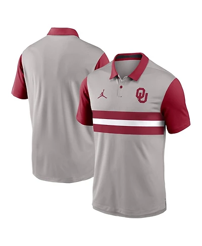 Jordan Men's Gray/Crimson Oklahoma Sooners Vapor Performance Polo Shirt