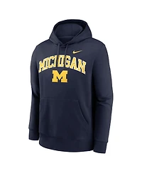 Nike Men's Navy Michigan Wolverines Club Fleece Arch Pullover Hoodie