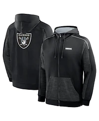 Fanatics Men's Black Las Vegas Raiders Checkdown Pass Full-Zip Hoodie