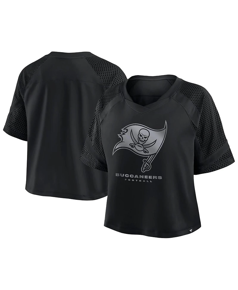 Fanatics Women's Tampa Bay Buccaneers Oversized Raglan V-Neck Blackout Fashion Jersey