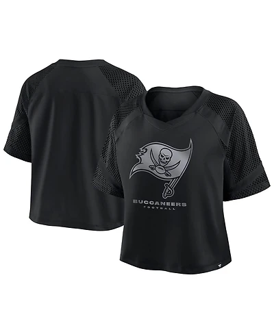 Fanatics Women's Tampa Bay Buccaneers Oversized Raglan V-Neck Blackout Fashion Jersey